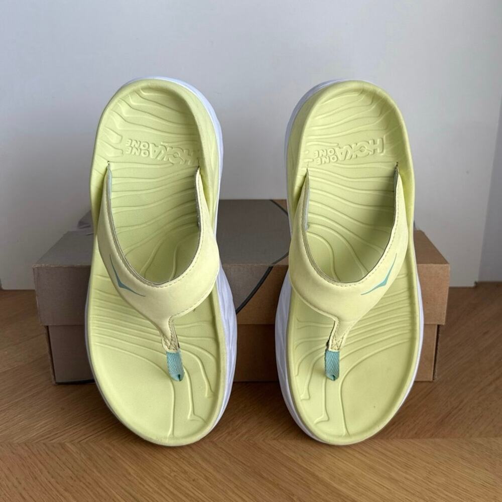Hoka One One Ora Green/Blue Unisex Recovery Sandals - SZ M 7 - W 9